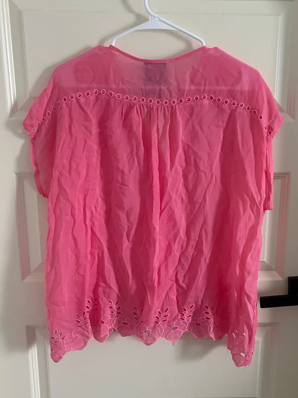 NWOT Johnny Was Bright Pink Embroidered Peplum Tunic